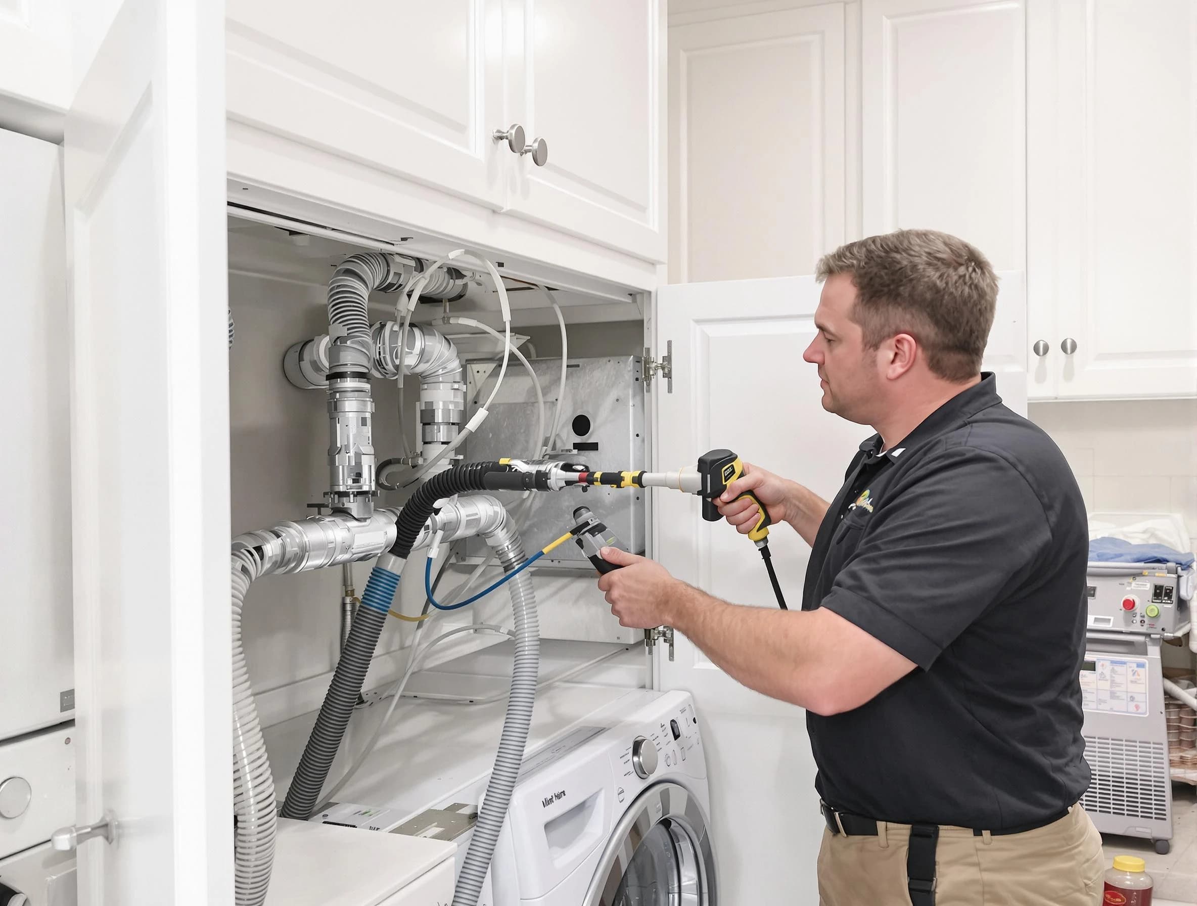 Newnan Dryer Vent Cleaning professional removing severe blockage from a clogged dryer vent in Newnan