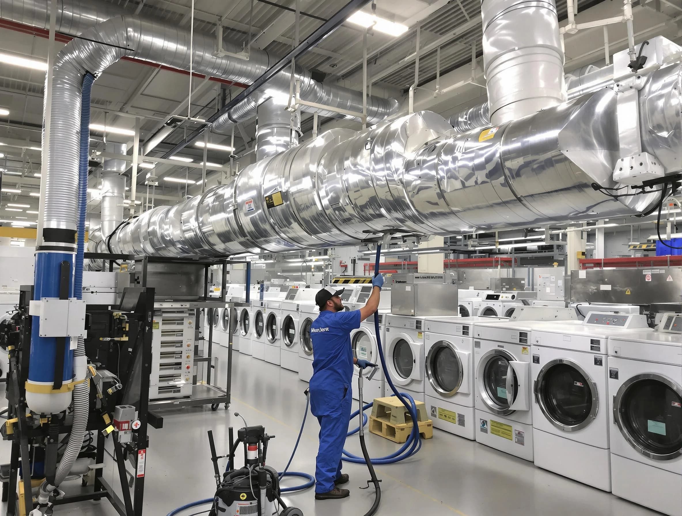 Newnan Dryer Vent Cleaning team performing heavy-duty industrial dryer vent cleaning in Newnan