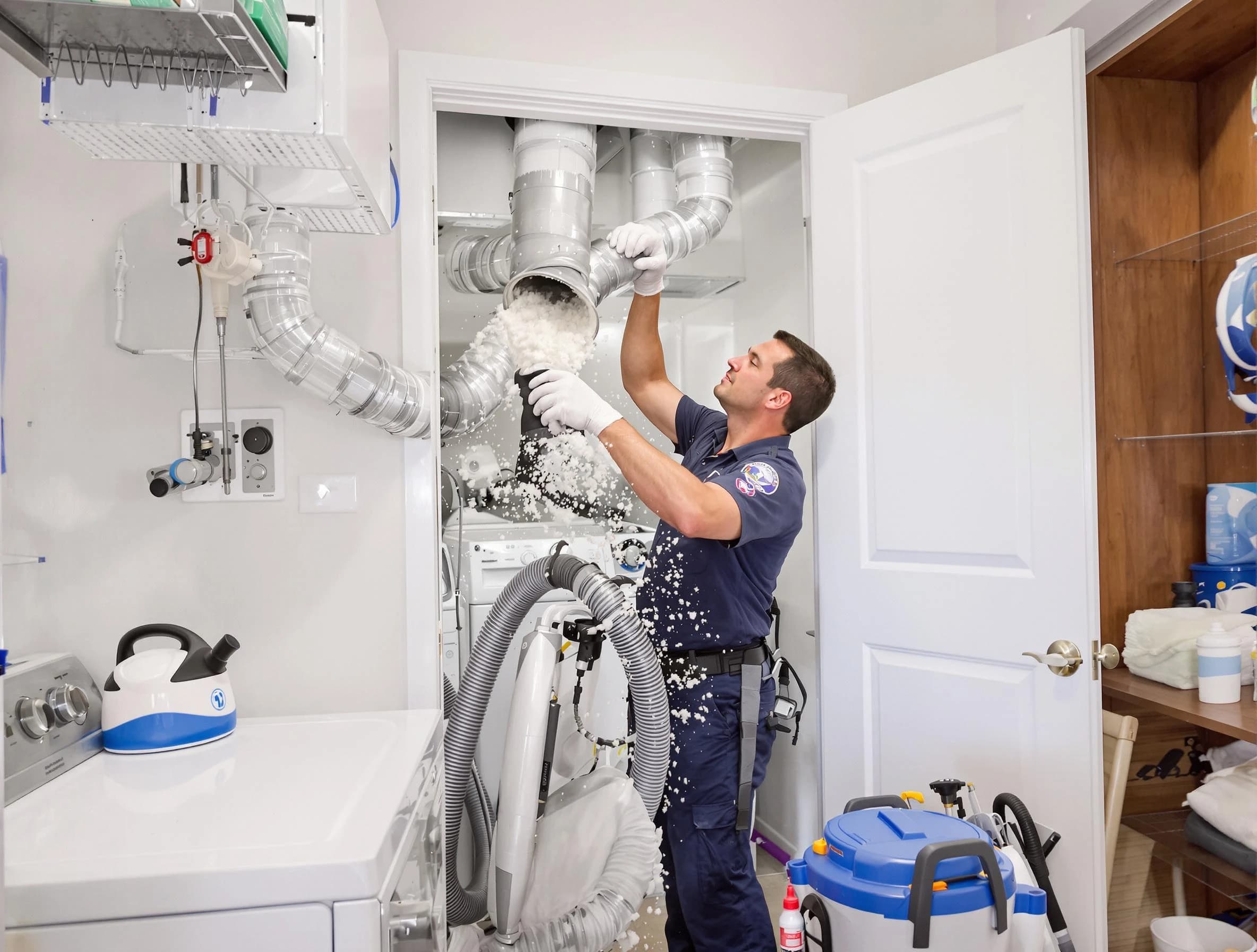 Newnan Dryer Vent Cleaning technician delivering thorough residential dryer vent cleaning service in Newnan