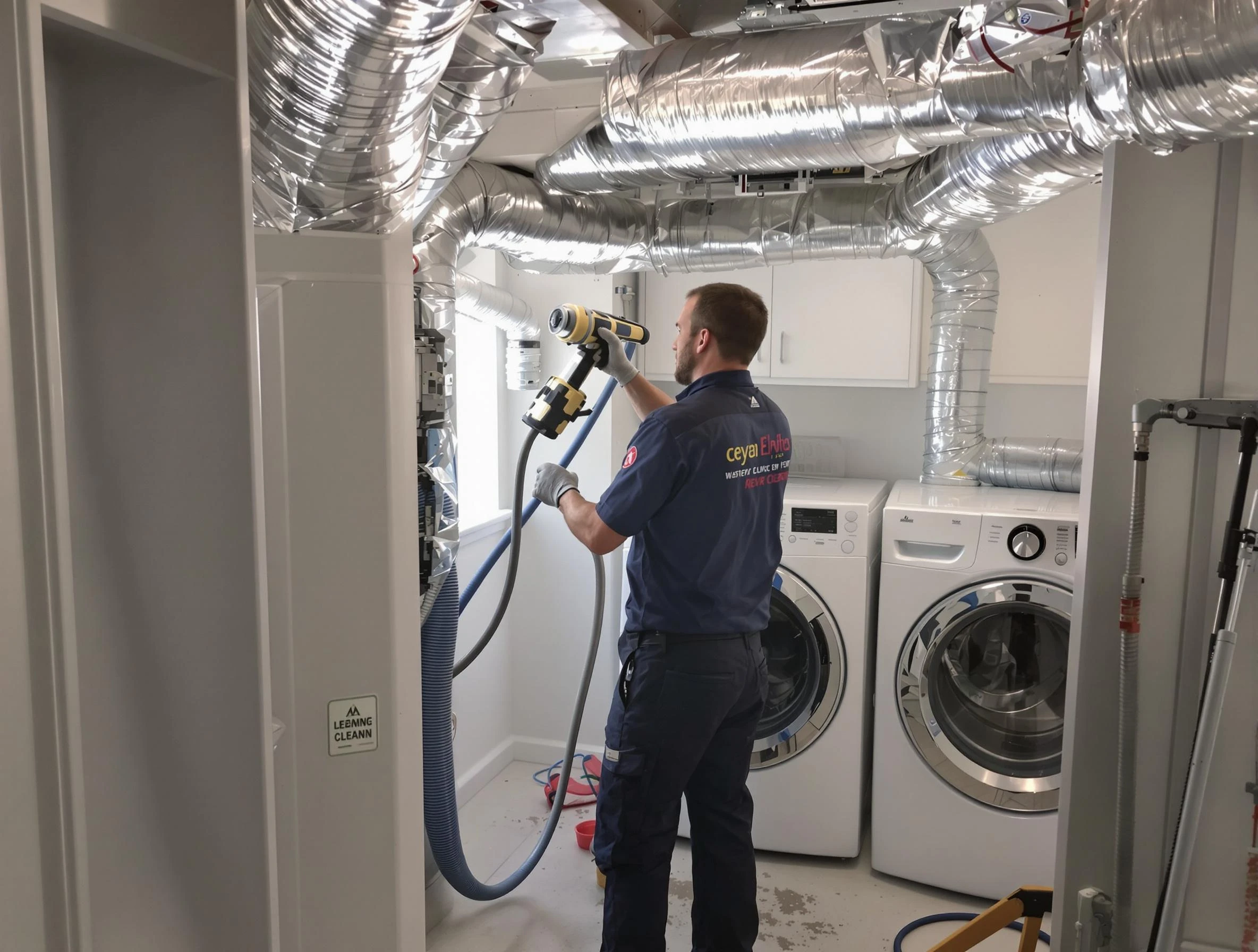 Newnan Dryer Vent Cleaning specialist using advanced equipment for thorough duct cleaning in Newnan